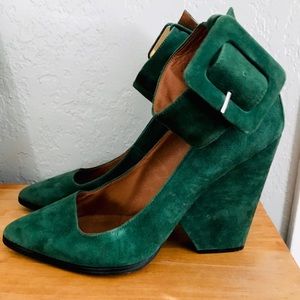 Jeffrey Campbell suede buckled heels